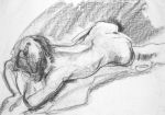 Étude de modèle vivant I, Charbon sur papier, 41 x 55 cm, 2002