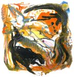Oiseaux I (Hommage à Riopelle), Aquarelle sur papier, 38 x 38 cm, 2007