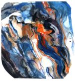 Oiseaux II (Hommage à Riopelle), Aquarelle sur papier, 38 x 38 cm, 2007
