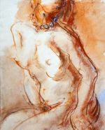 Turquoise, Aquarelle sur papier, 28 x 20 cm, 2005