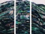 Il pleut sur la montagne, Huile sur toile, Tryptique, 3 x 103 x 49 cm, 2000